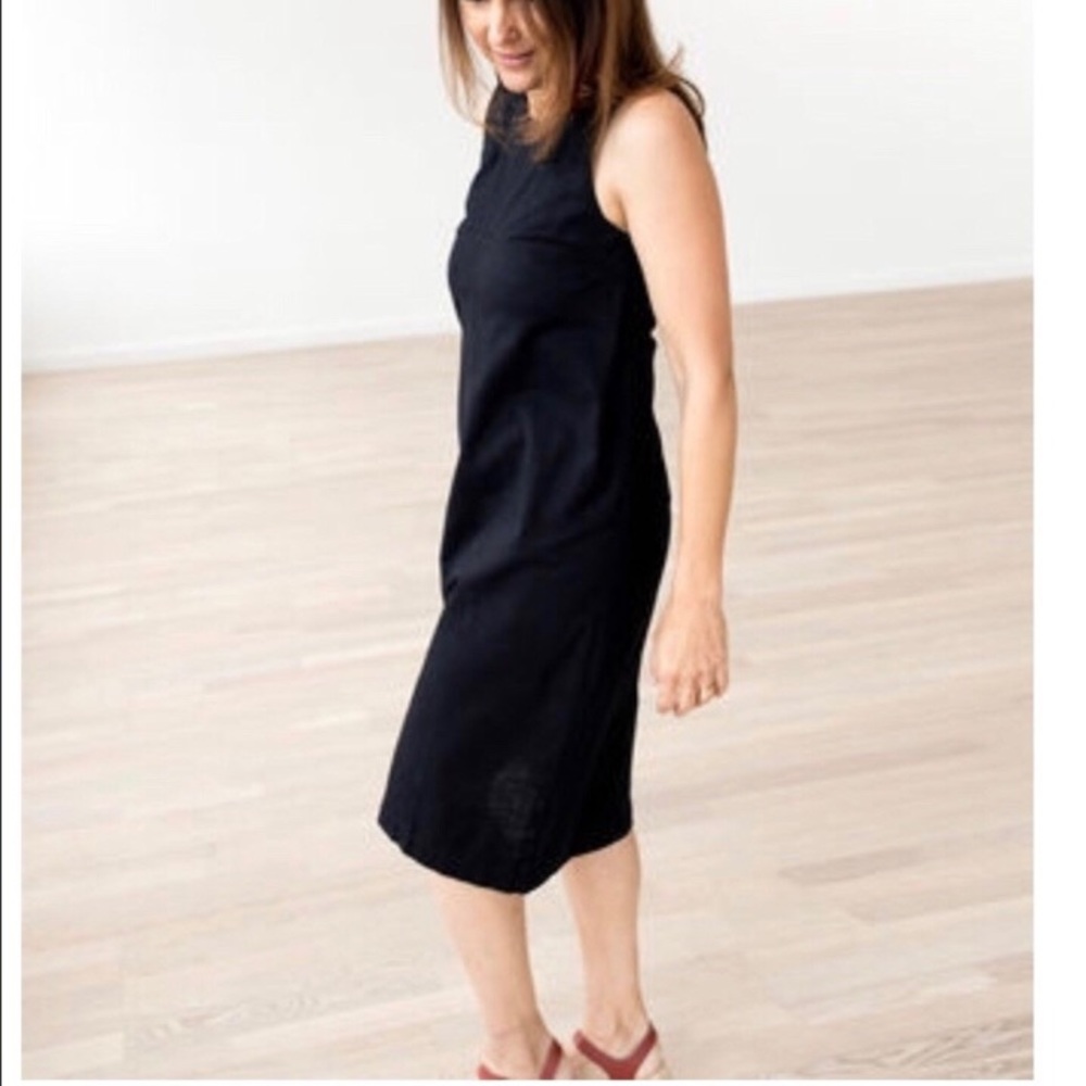 Hanna Andersson Black Linen Pima Poplin Dress, NWT